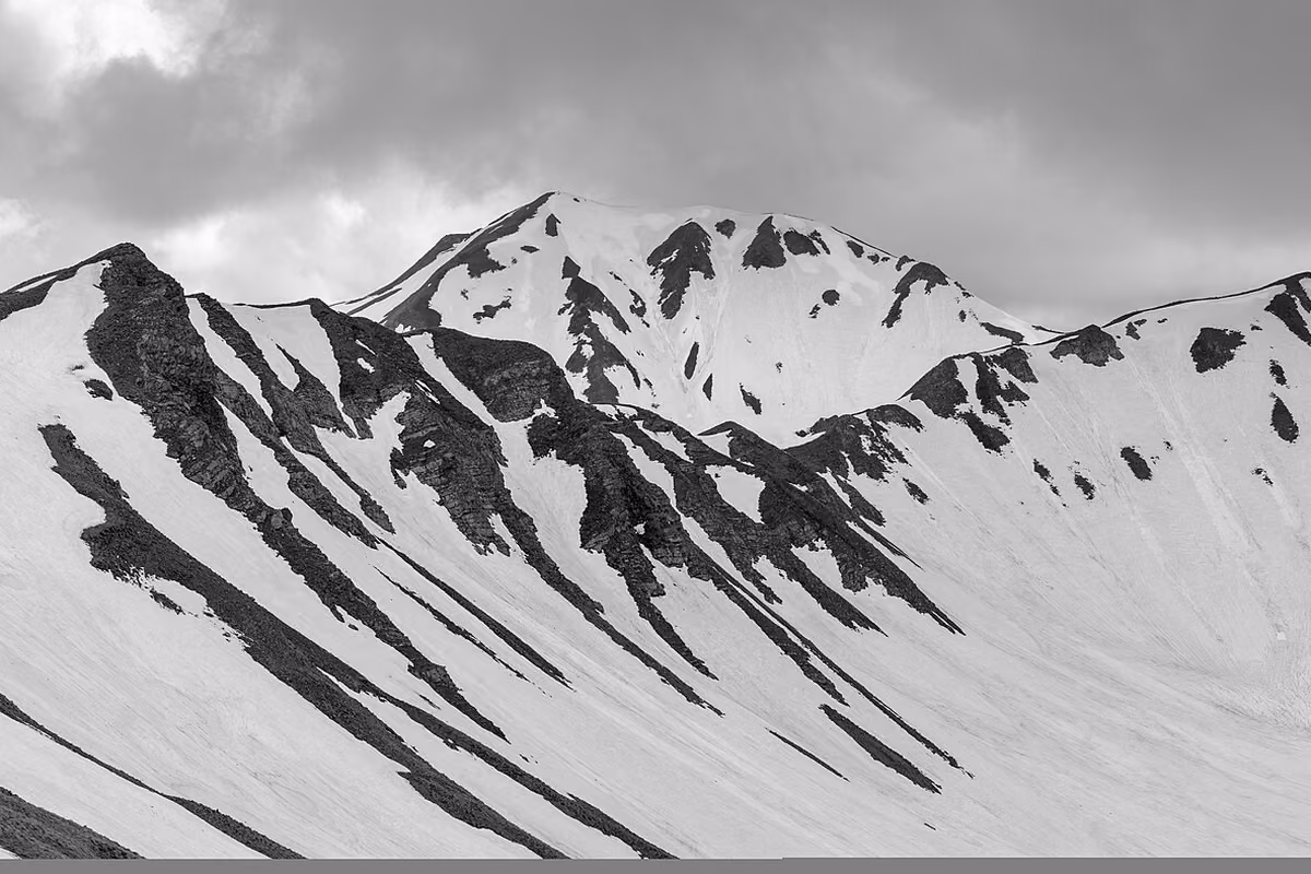 The long summit ridge of Mount Grammos on the Greek-Albanian border