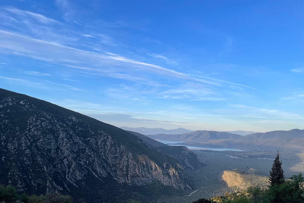 The Pleistos valley and the Gulf of Itea from Delphi