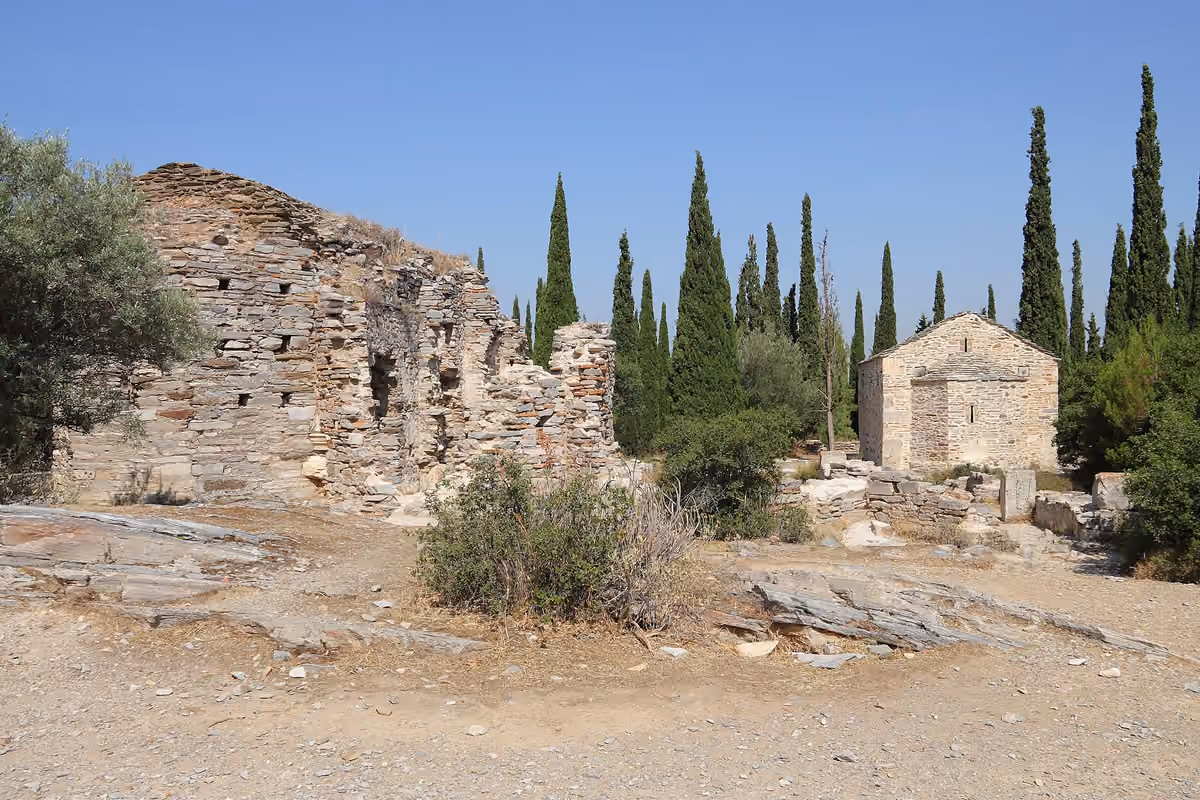 Ruins of an early Christian basilica on Kaisariani Hill